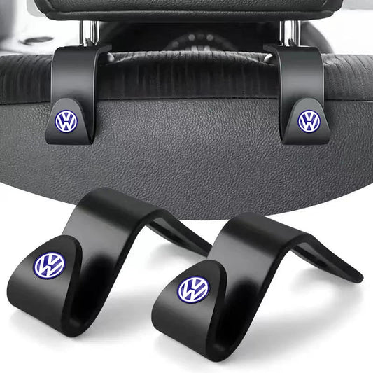 2Pcs Portable Car Seat Back Hooks Storage Accessories For VW GTI Polo Golf Passat Tiguan Arteon Touareg Taigo Caddy Jetta Beetle